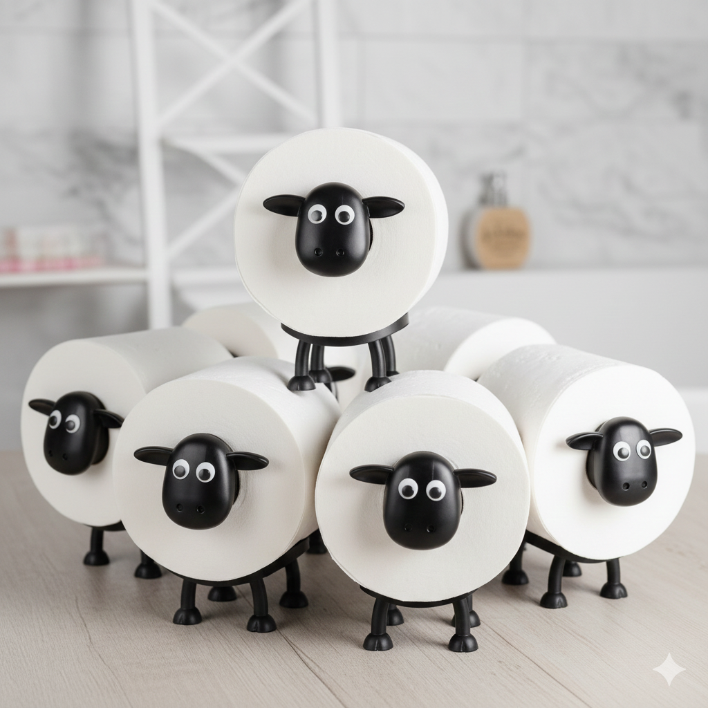 Mon petit mouton porte-rouleau papier toilette lot décoration WC | Jardin de Mamie
