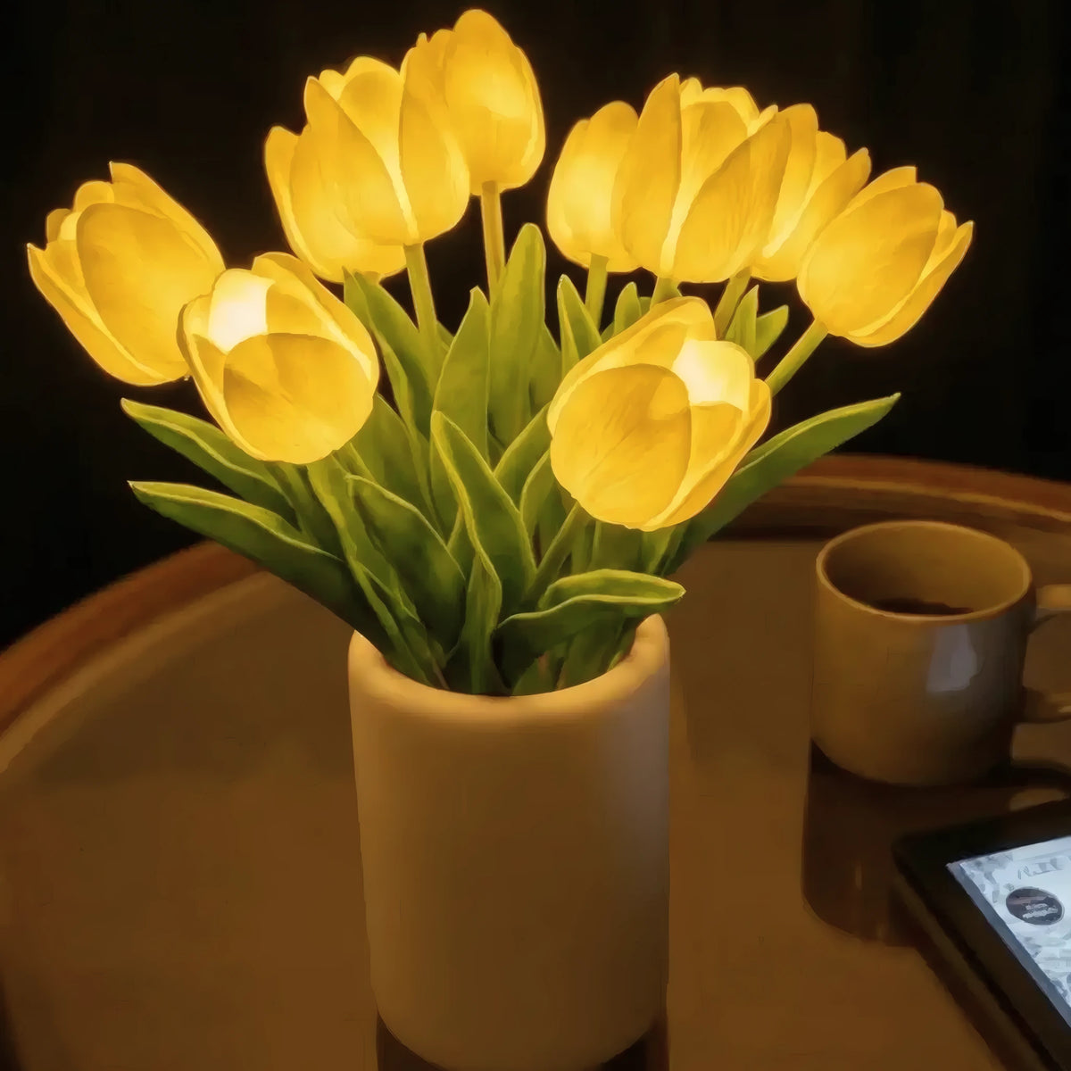 Bouquet de Lumière tulipes lumineuses gros plan ambiance cocooning | Jardin de Mamie