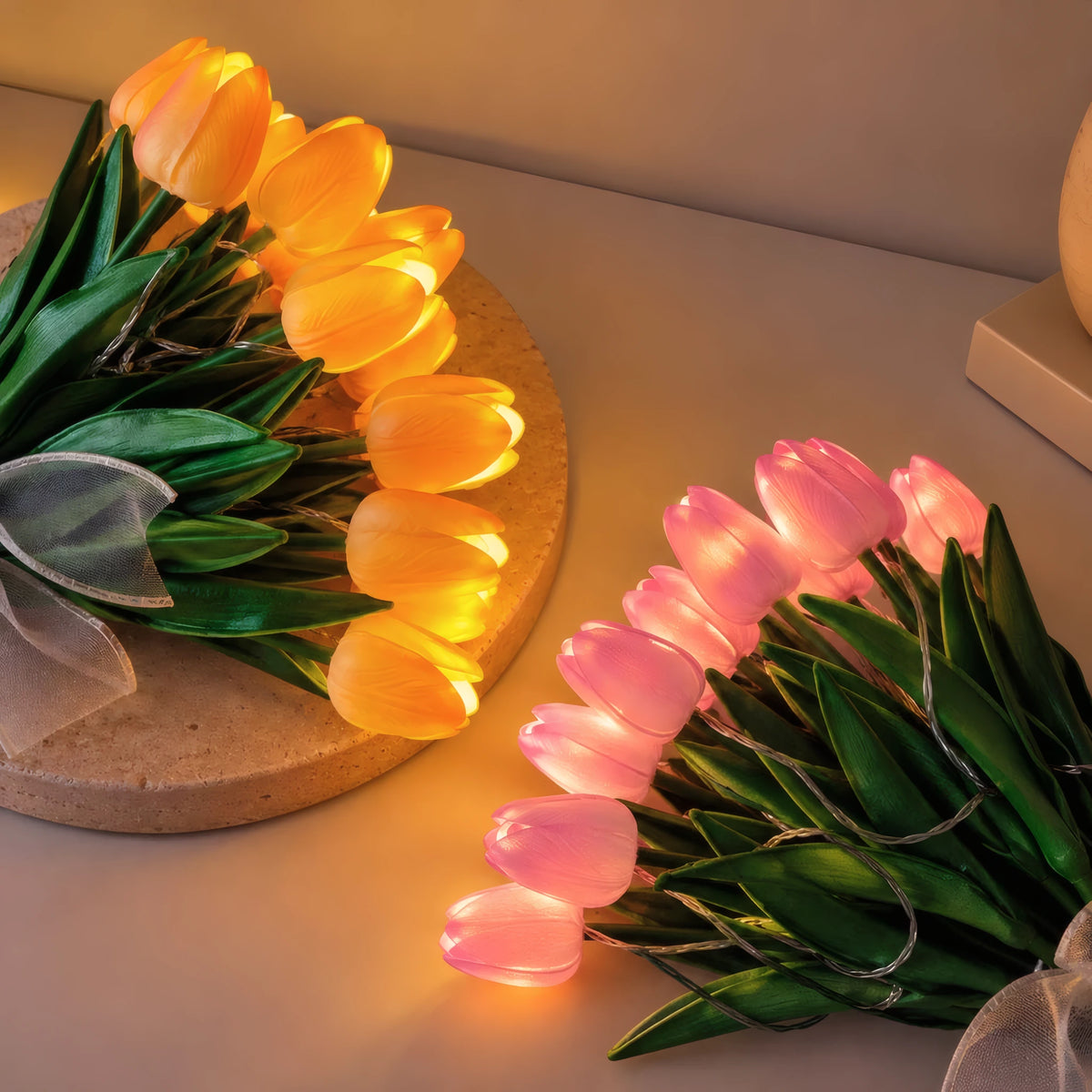 Bouquet de Lumière pétales de tulipes réalistes lumineux | Jardin de Mamie