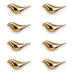 Lot de 8 oiseaux de nuit dorés